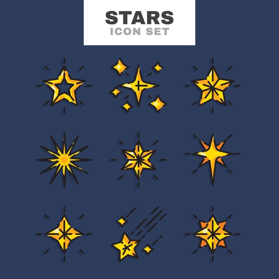 conjunto de iconos de estrella vector