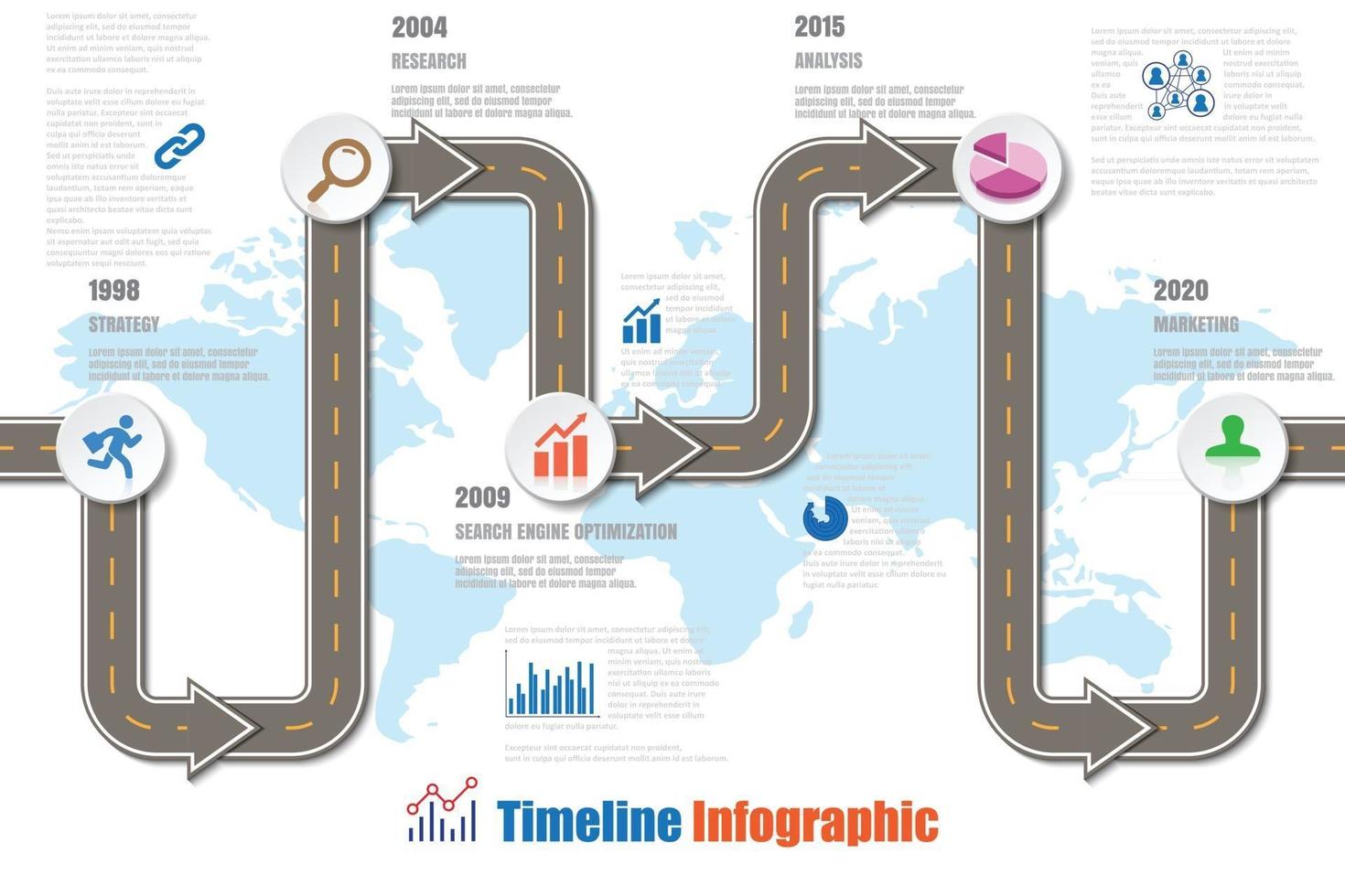 Business roadmap timeline infographic city designed for abstract background template milestone element modern diagram process technology digital marketing data presentation chart Vector illustration