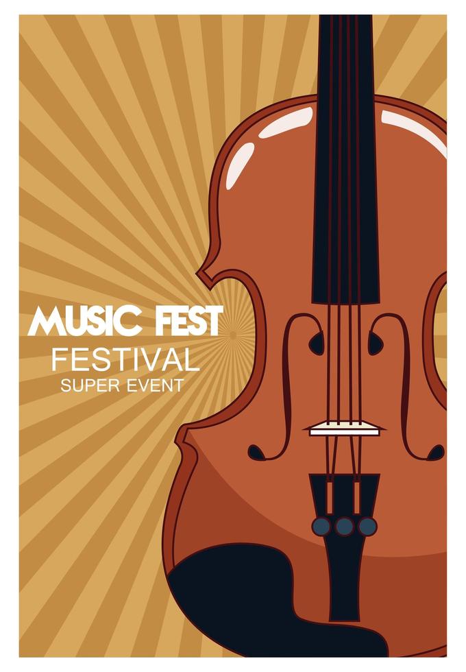 music fest poster with fiddle vector