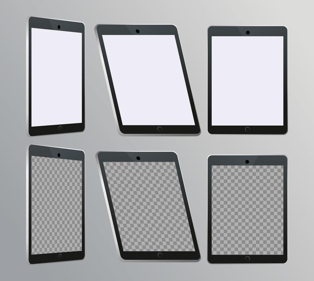 tabletas, dispositivos digitales, tecnología, iconos vector