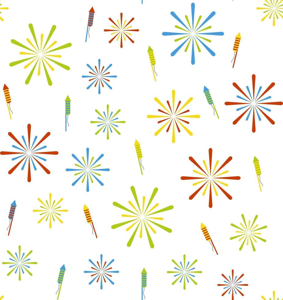 Firework and firecracker seamless vector pattern Perfect for background wallpaper wrapping paper or fabric