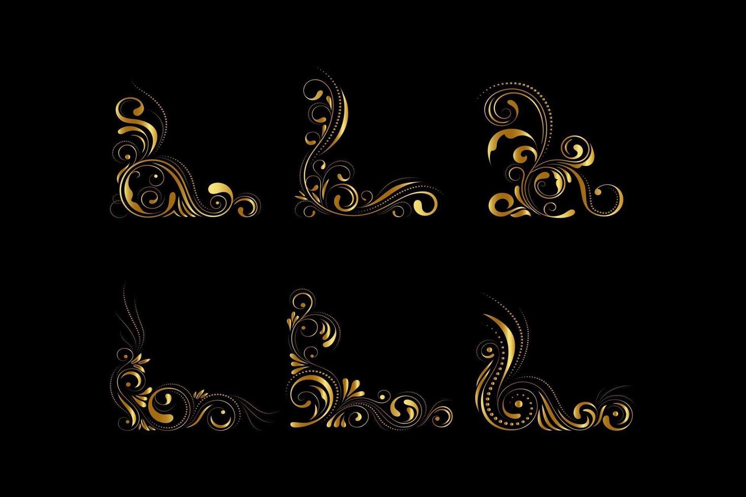 Gold calligraphic design elements vector