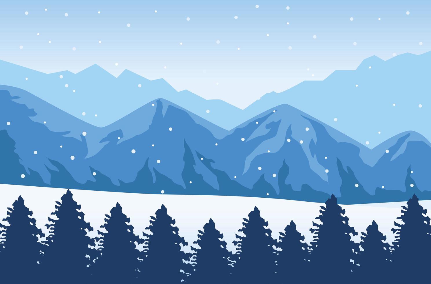 beautiful landscape with trees forest and mountains vector