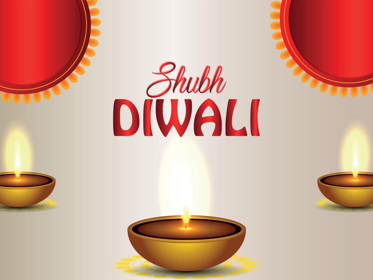 Happy diwali celebration background with diwali diya on creative ...