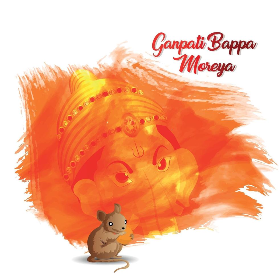 Happy ganesh chaturthi celebration greeting card with realistic vector illustration of lord ganesha