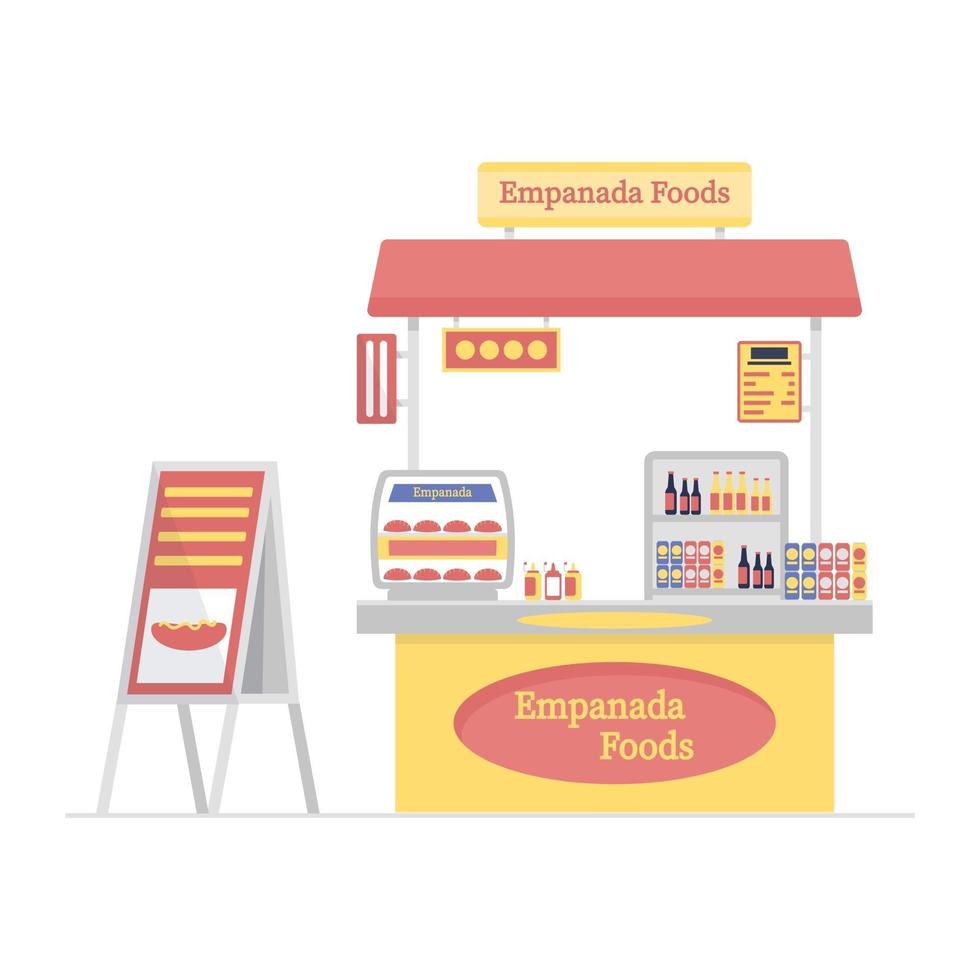 puesto de comida de empanada vector