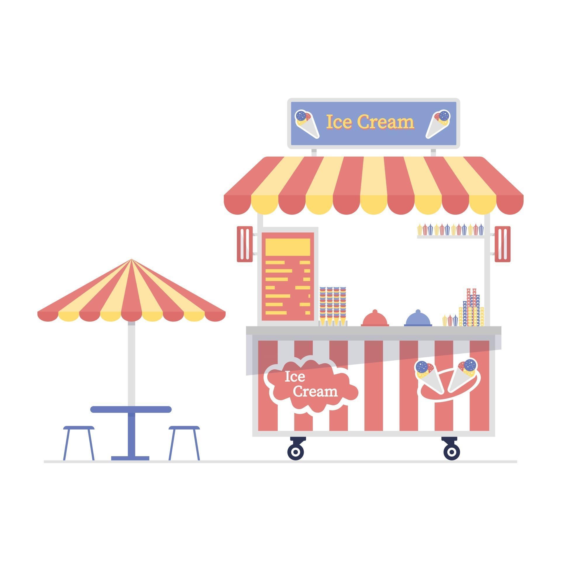Ice Cream Cart 2527354 Vector Art at Vecteezy