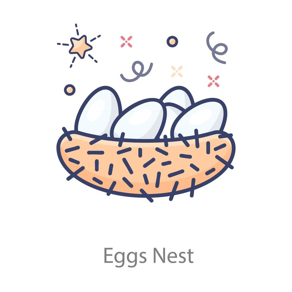 icono de nido de huevos vector