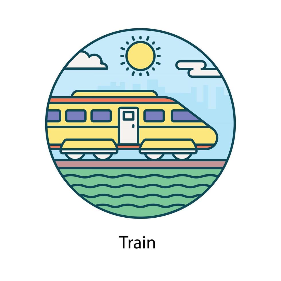 tren bala en la vía vector