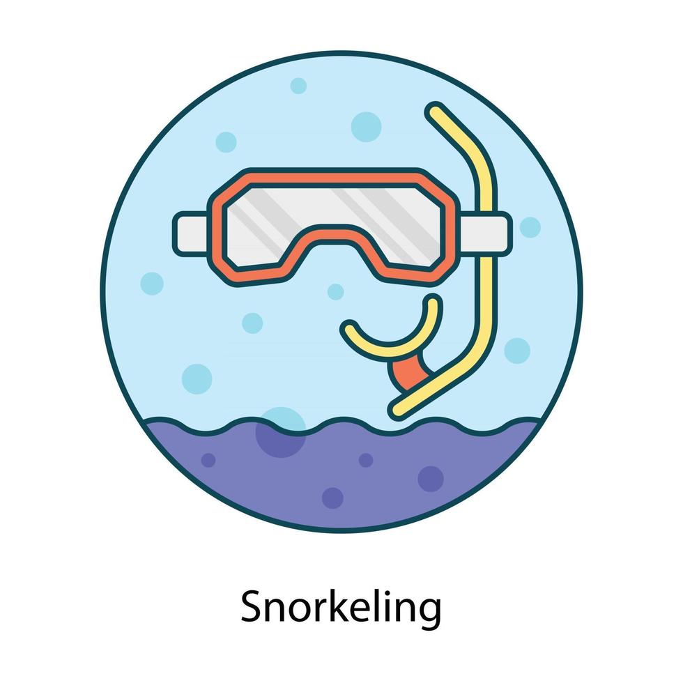 snorkel buceo submarino vector