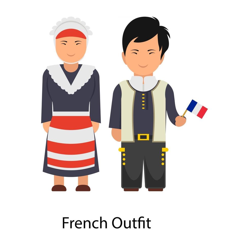 French Outfit Attire vector