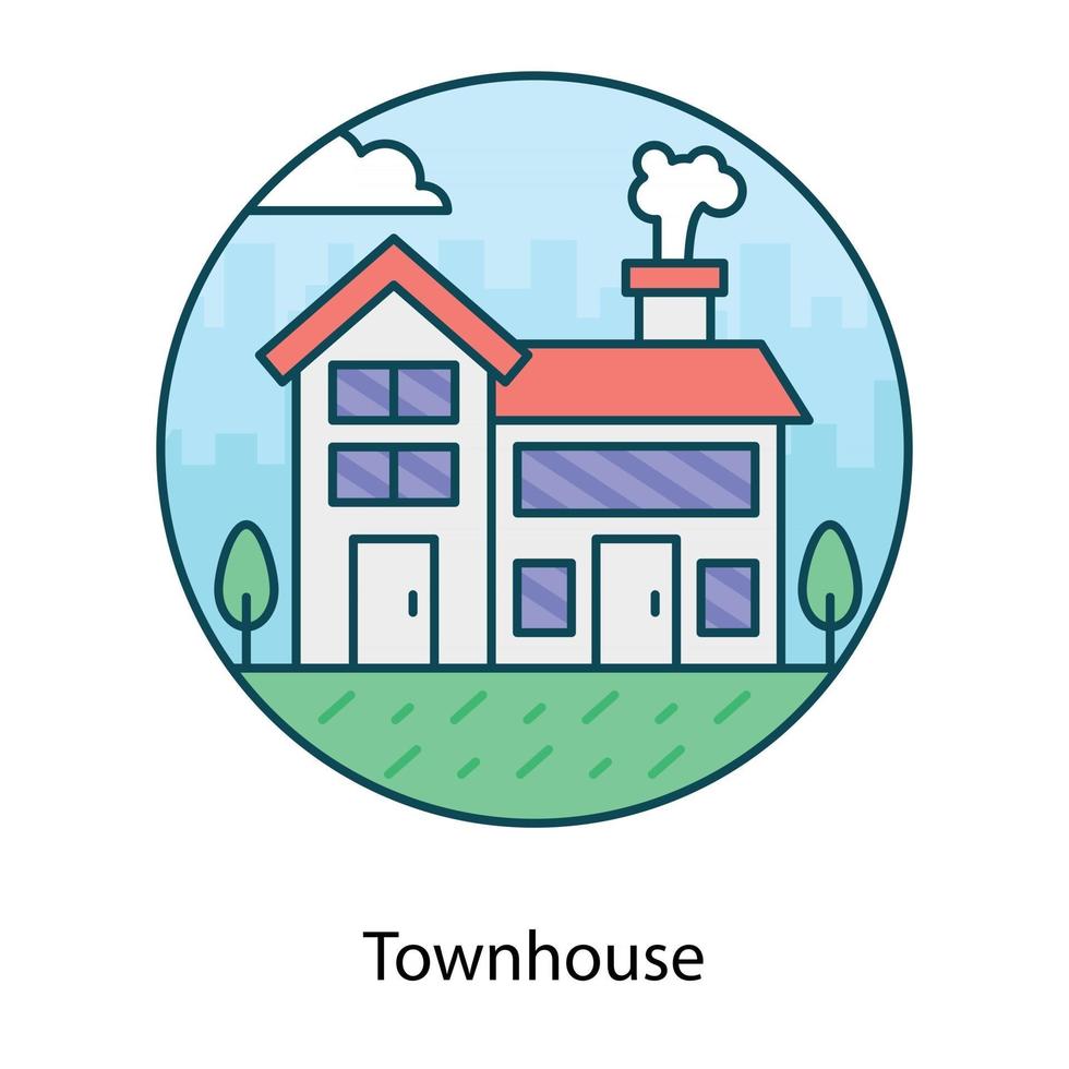 Townhouse rural area vector