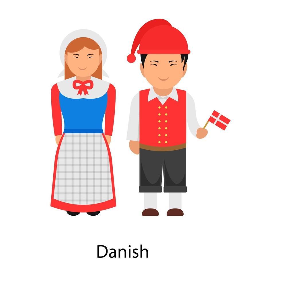 Danish Dress cute couple 2527438 Vector Art at Vecteezy