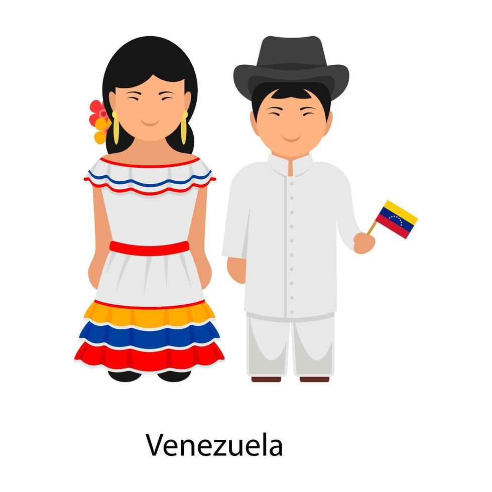 Venezuela Dress couple vector