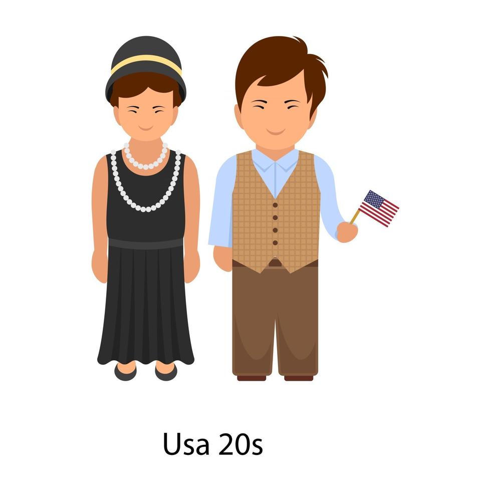 USA Dress wearing vector