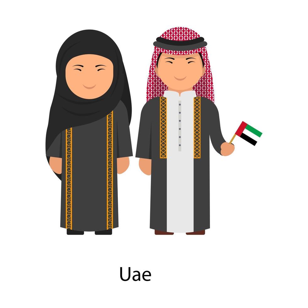UAE Outfit couple vector