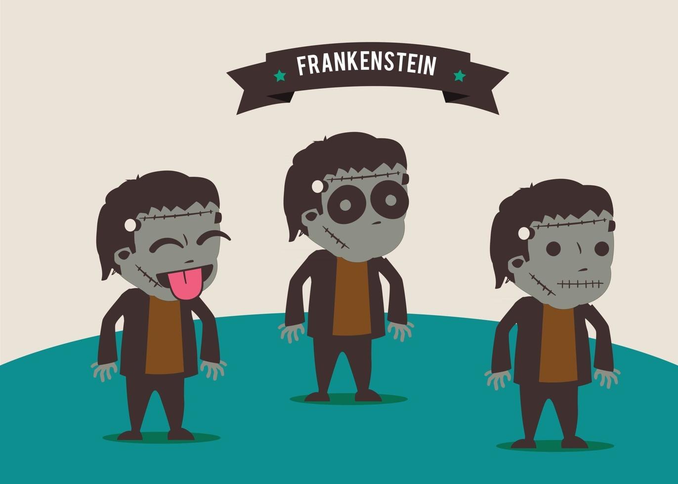 3 lindo set de frankenstein vector