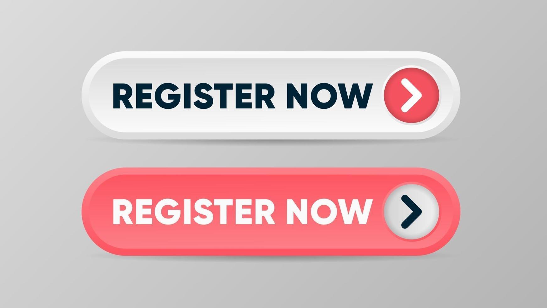 Register now buttons in two options with an arrow vector