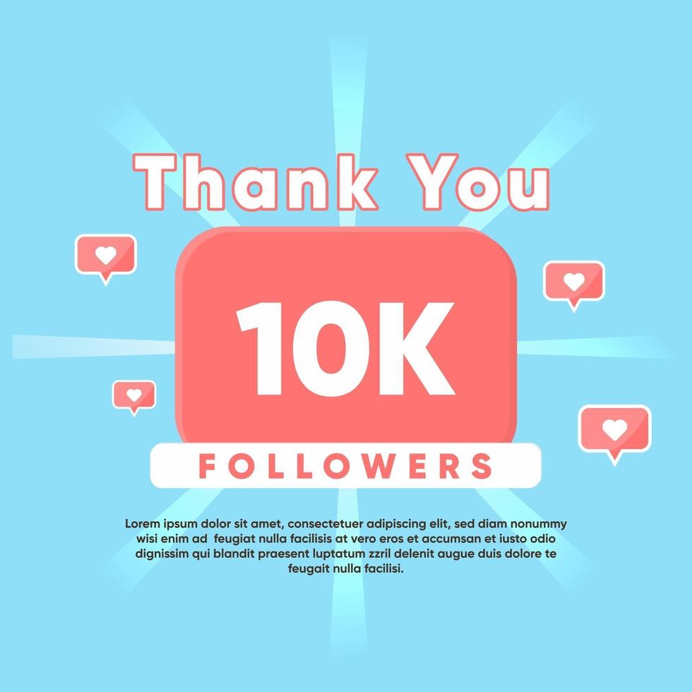 thank you for 10K Followers vector