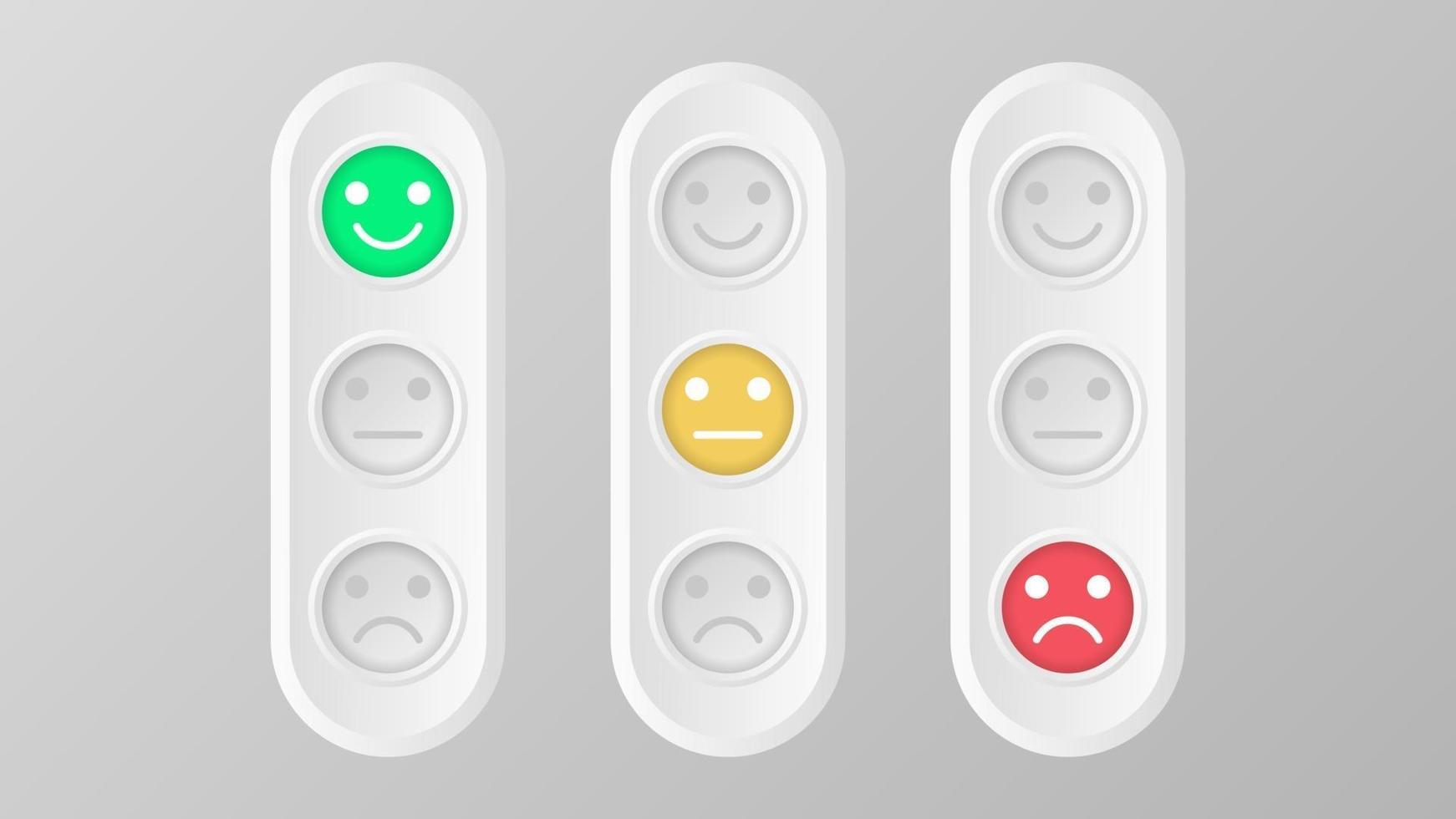 Color emoticons in three color options vector