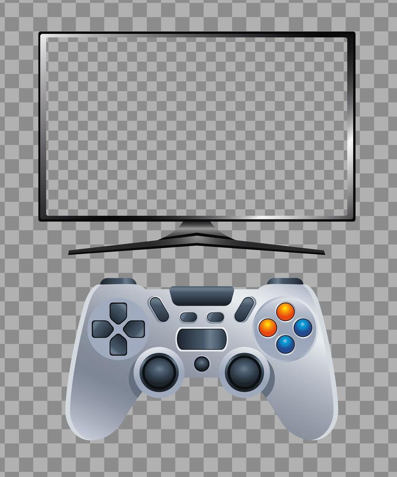 pantalla de monitor de computadora con control de videojuego vector