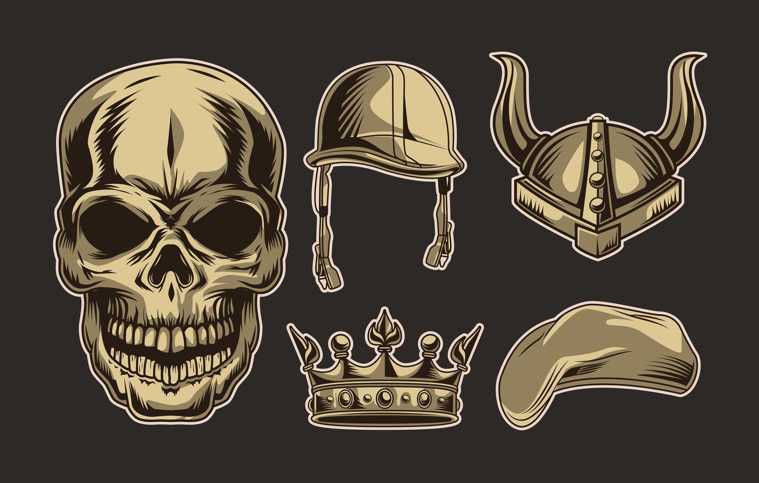 skull and accessories vector