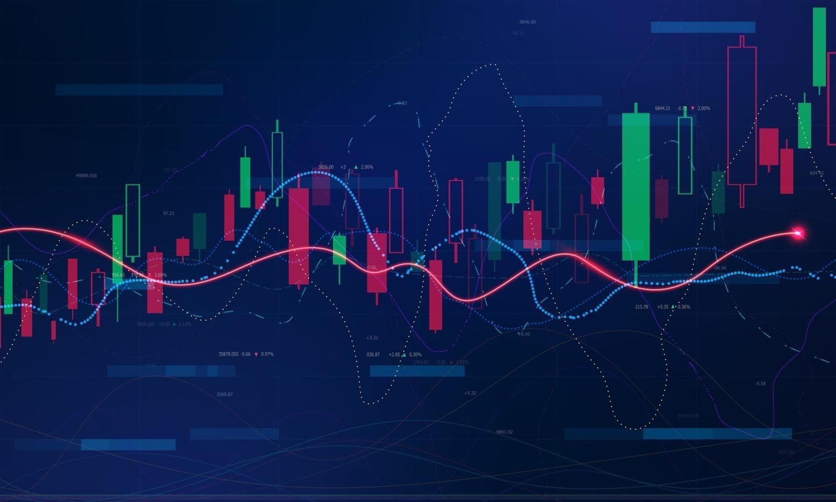 Gráfico económico del mercado de valores con diagramas de conceptos e informes comerciales y financieros concepto de comunicación de tecnología abstracta vector