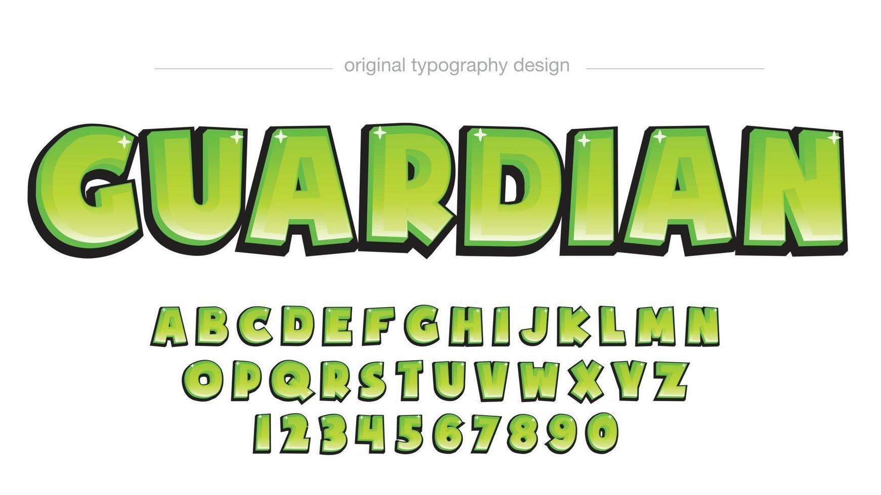 Neon Green Cartoon Gaming Typography vector