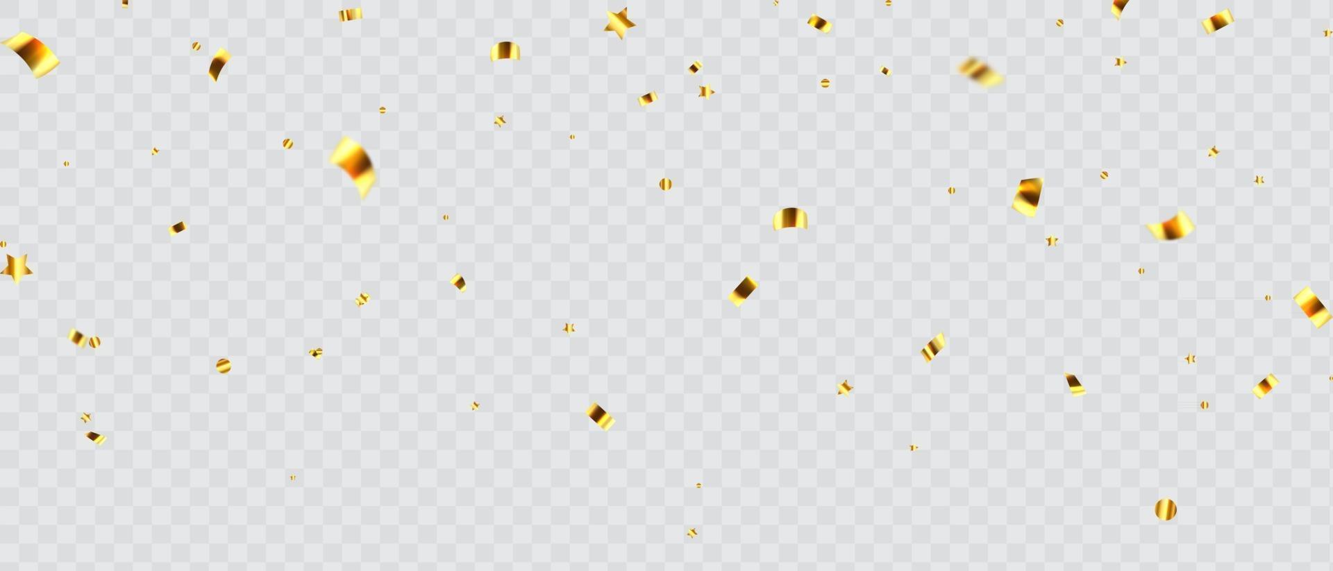 Abstract background party celebration design with gold confetti vector