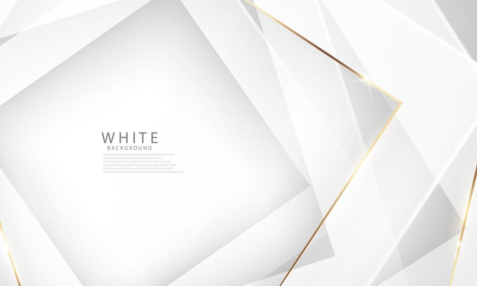 Abstract white gold background poster with dynamic design vector