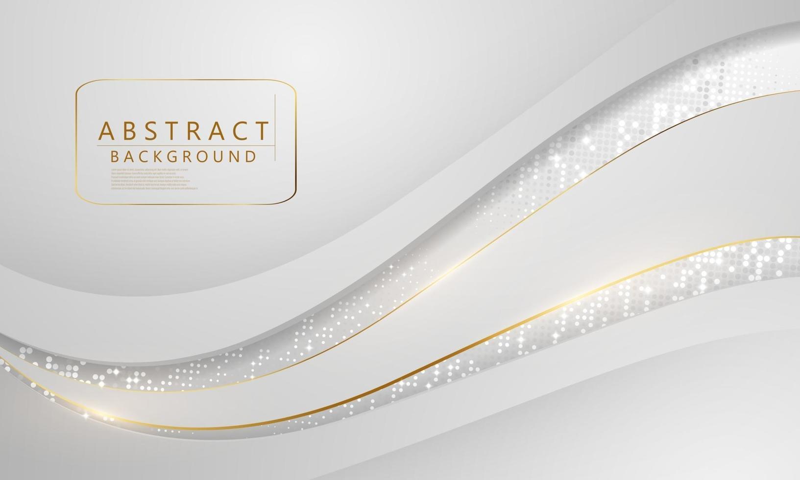 Abstract white gold background poster with dynamic technology design vector