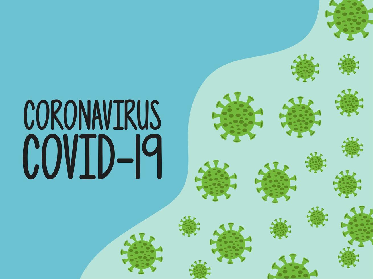 covid19 pandemic particles spores pattern and lettering vector