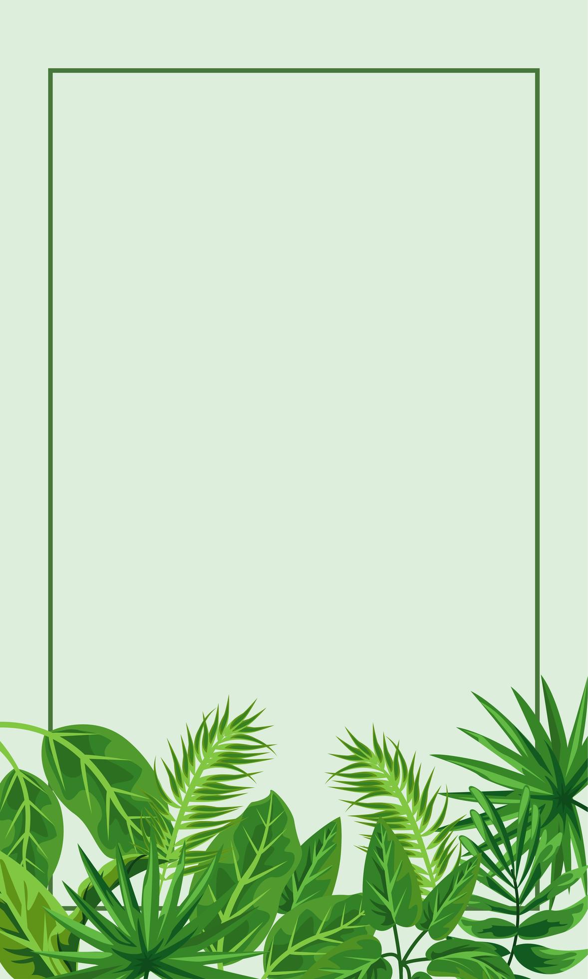 tropical frame decorative with green leafs and green background 2528588 ...