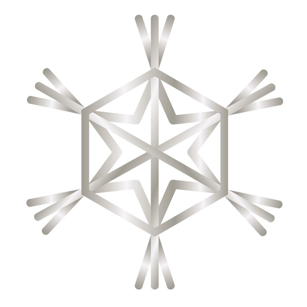 feliz feliz navidad copo de nieve de plata icono decorativo vector