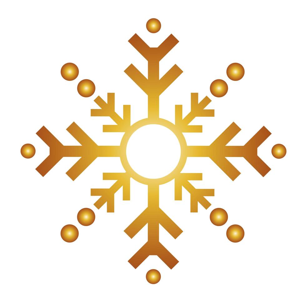 happy merry christmas golden snowflake icon vector