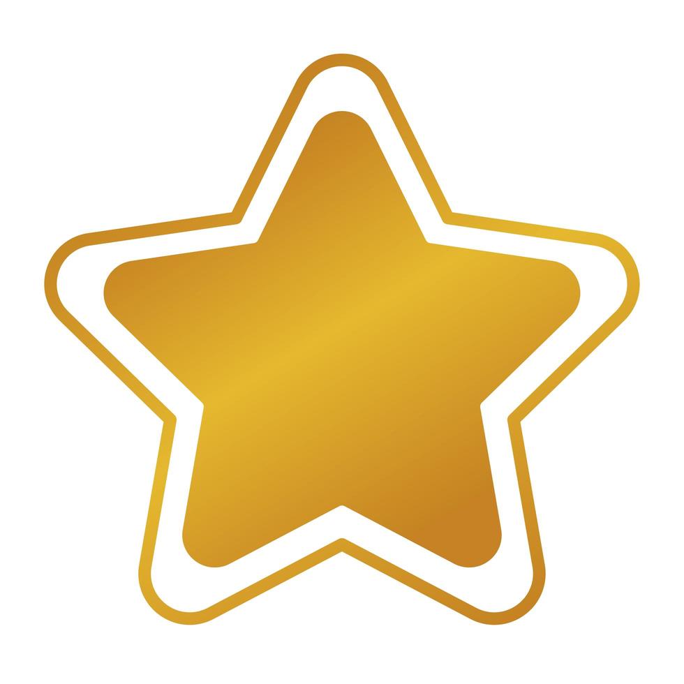 happy merry christmas golden star with five pointed vector