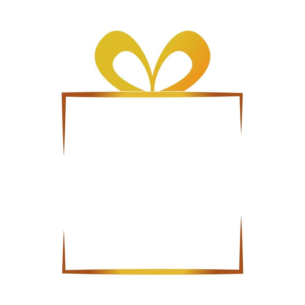 happy merry christmas golden gift decorative icon vector