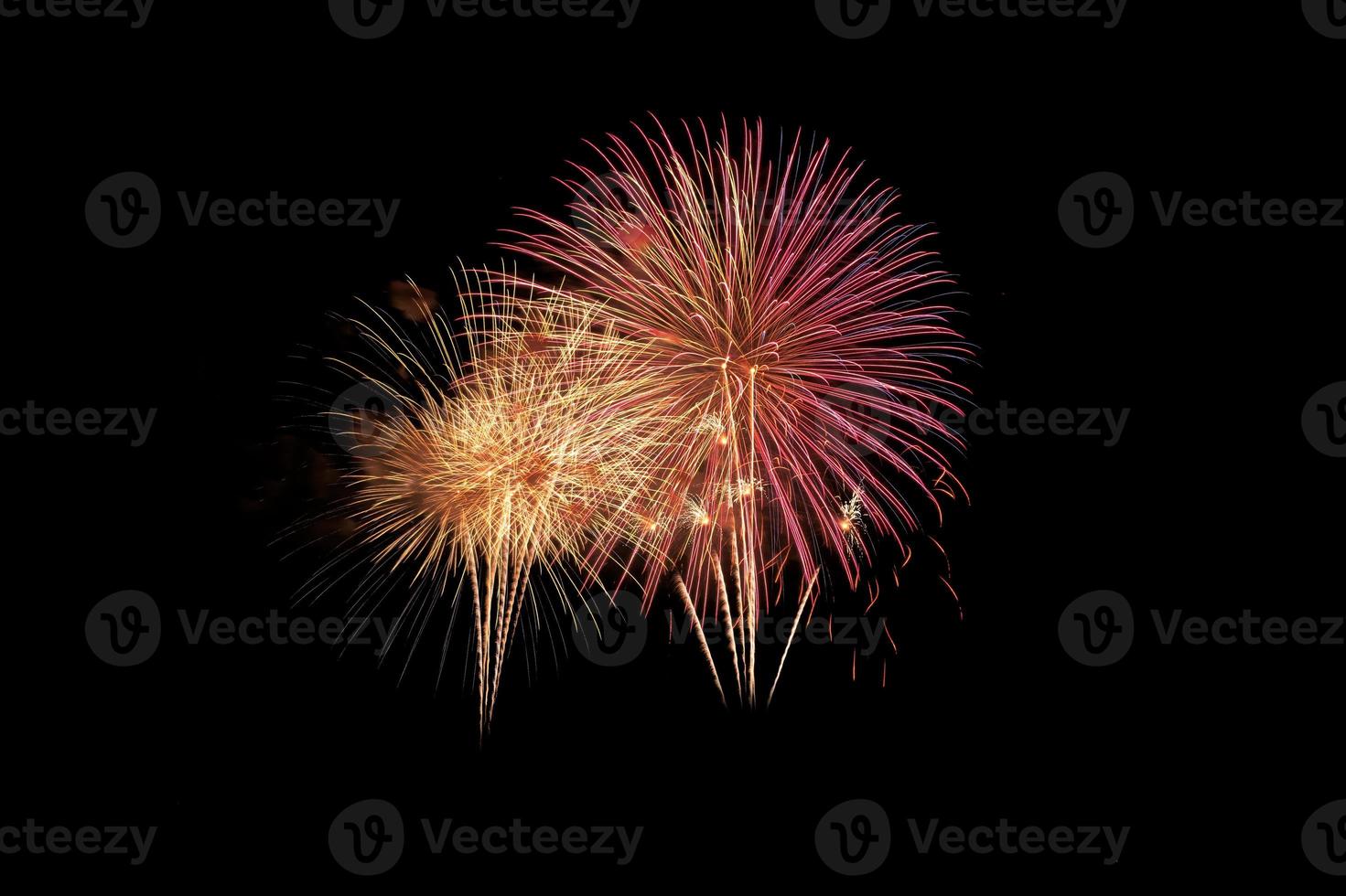 Colorful fireworks explosion in annual festival photo