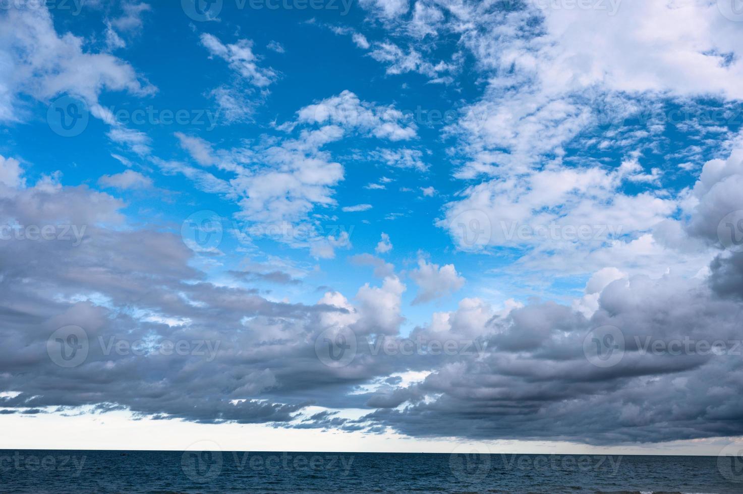 Cloudy on blue sky over the sea photo