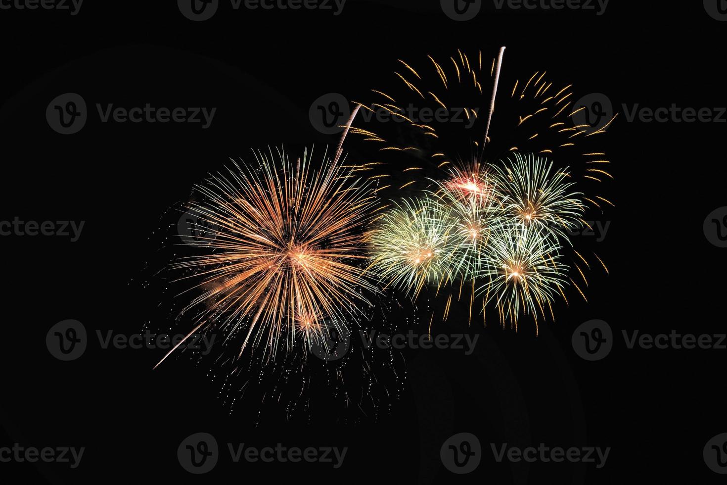 Abstract festive colorful fireworks explosion photo