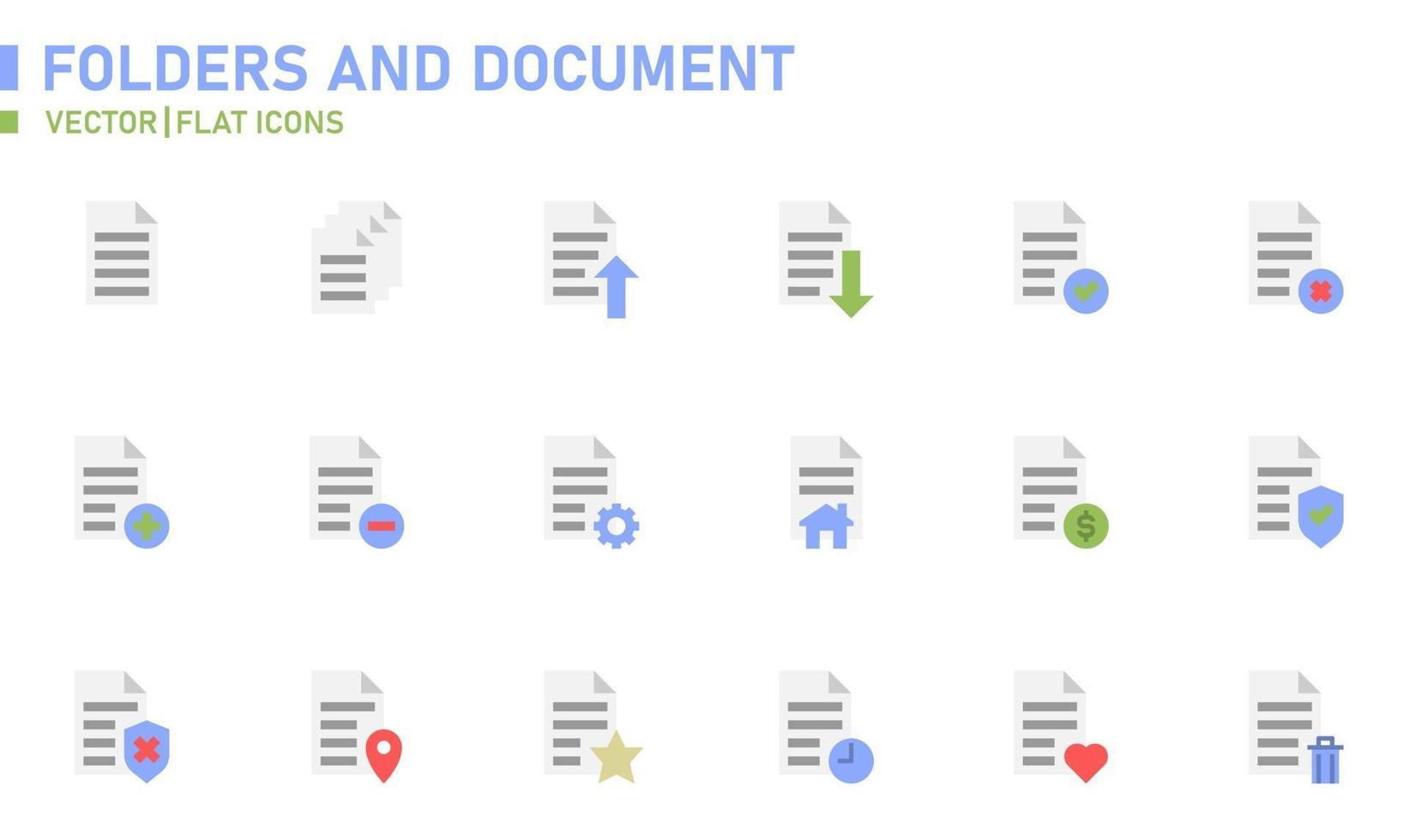 Folders and Document Flat Icon vector