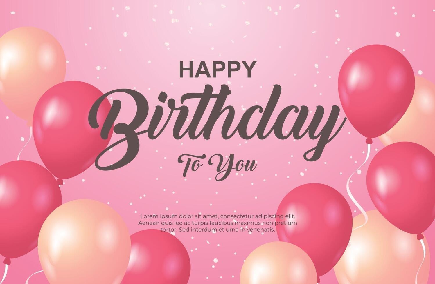 happy birthday greeting with balloon and glitter vector