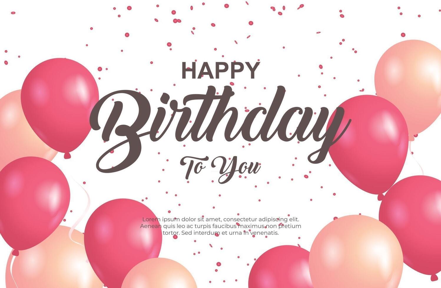 happy birthday greeting with balloon and glitter vector