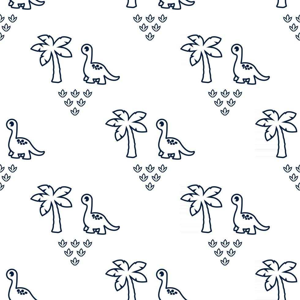 Seamless Pattern with Dinosaur vector