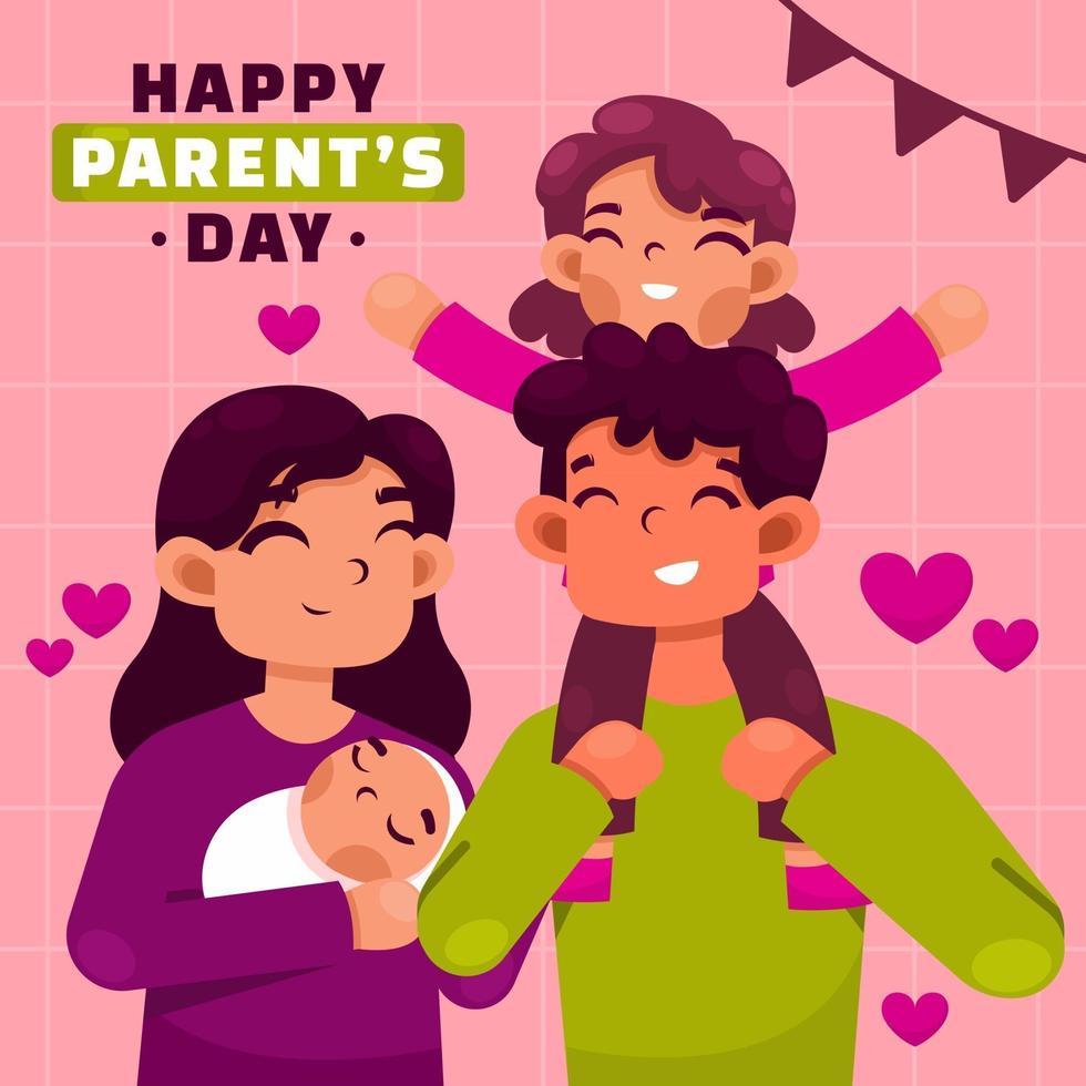 Happy Family Celebrating Parent Day vector