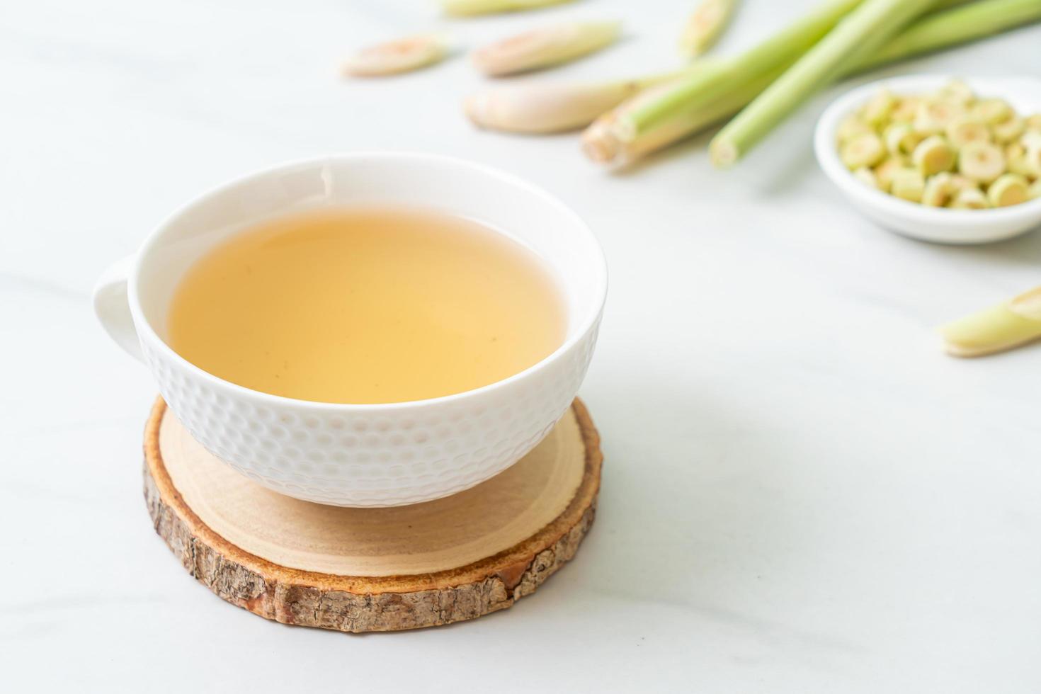 Hot lemon grass juice cup photo