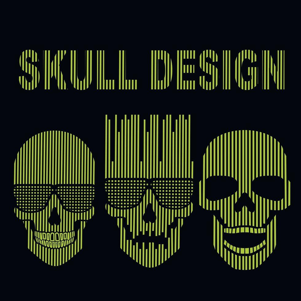 set digital sign with skull, vintage design t shirts vector