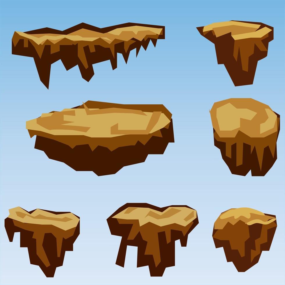 Floating Rock Game Assets vector