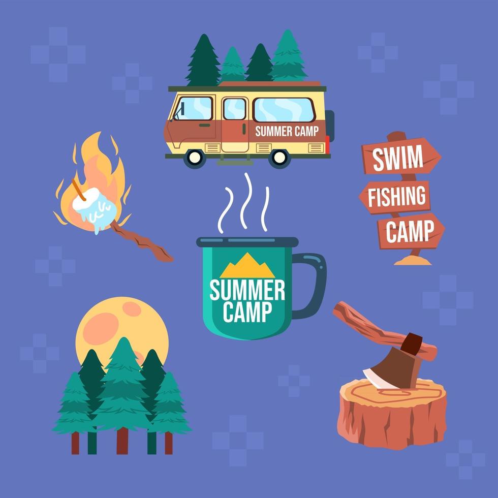 Summer Camp in The Night vector