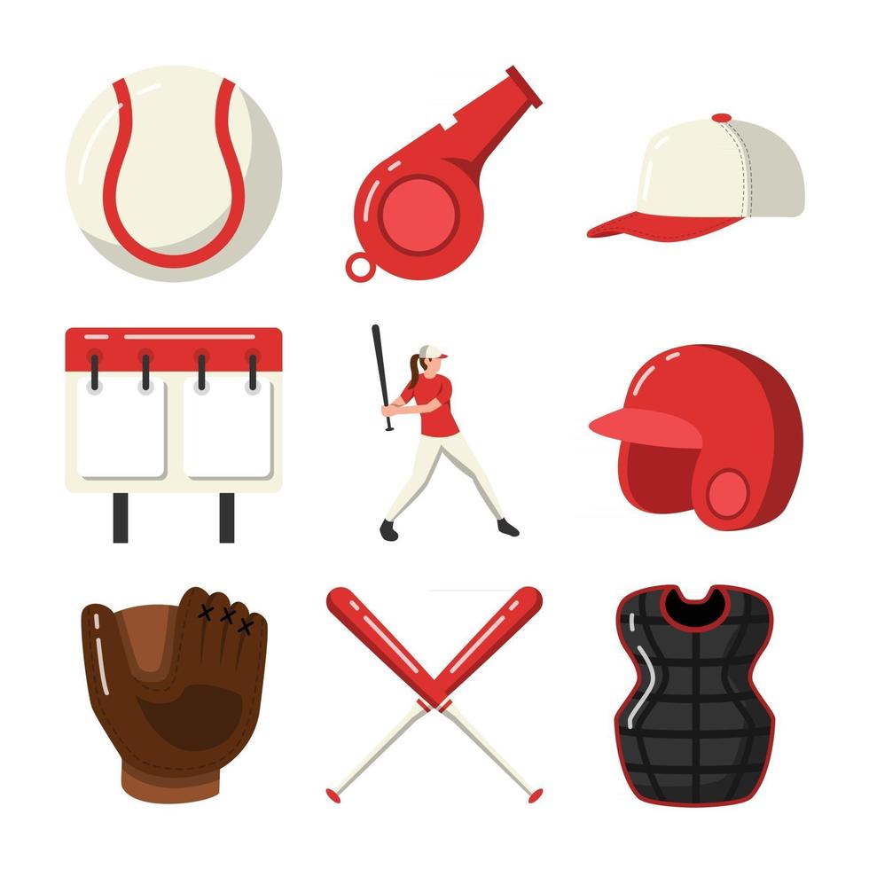 Softball Sport Elements for Woman vector